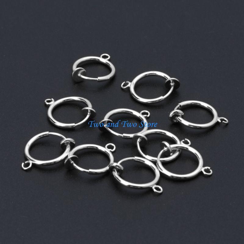 HX6F 10Pcs/set Dangle Earring Clips Non-Pierced Earring Converter Components Findings