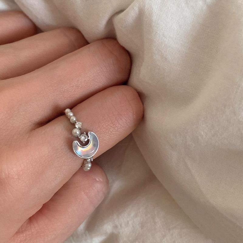 Copper Chic Ring With Unique Glacier Blue Star And Moon Design Women For