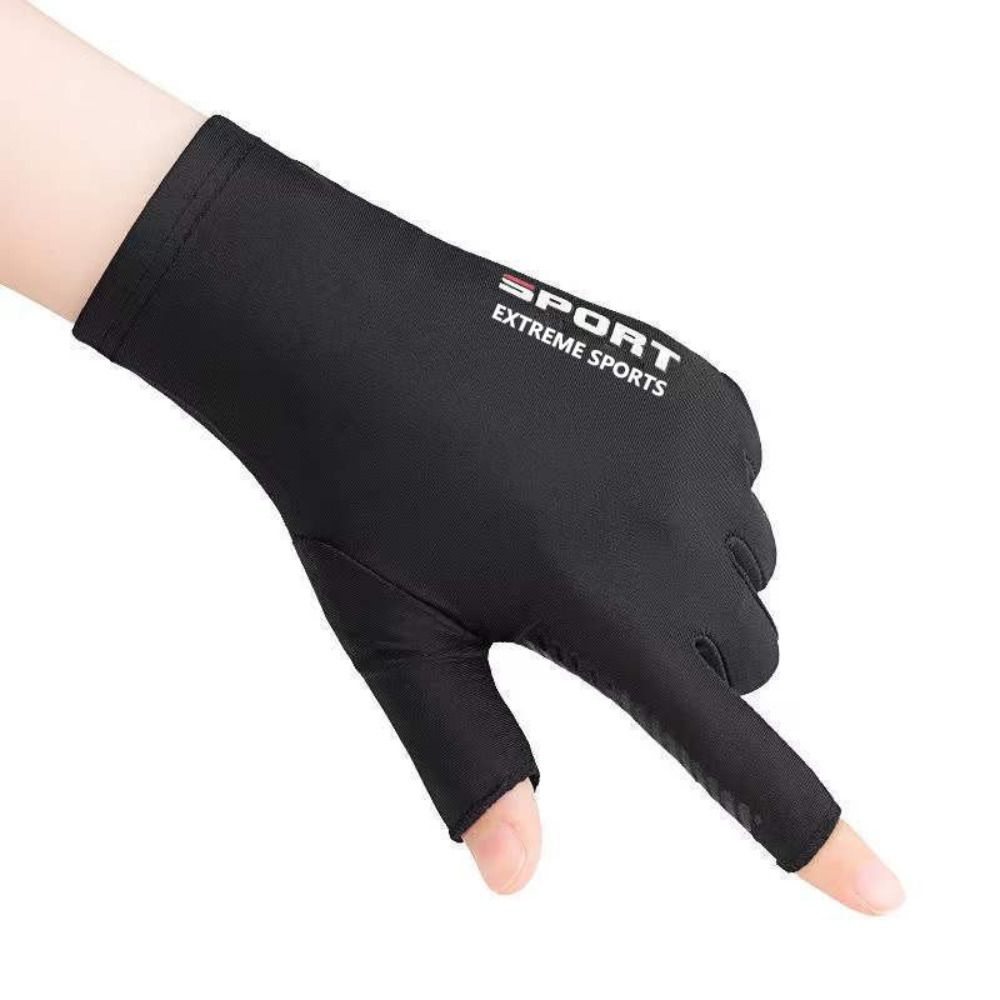 Antiskid Half Finger Ice Silk Gloves High Elastic Anti-UV Sunscreen Gloves Two-Finger Touchscreen Fishing Gloves Driving