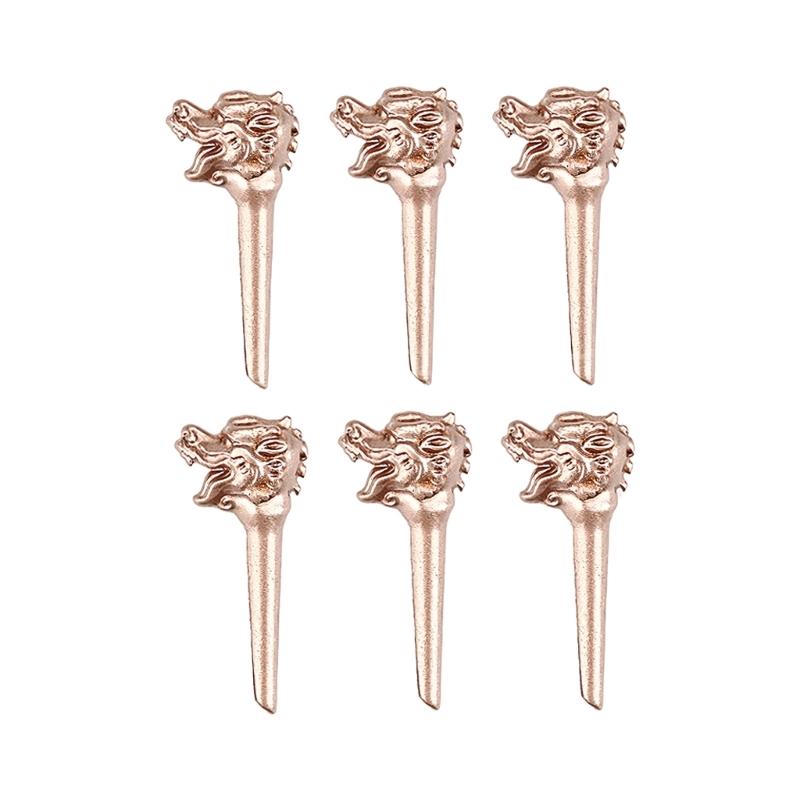 6Pcs Dragon Head Guitar Bridge Pins Replacement String Pegs Guitar String Studs for Acoustics Folk Guitar Ukuleles 1