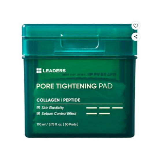 Leaders Pore Tightening Pad Collagen & Peptide Elasticity Toner Pads 170ml 50 Pads