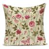Polyester Cojines Decorativos Para Sofa Farmhouse Decor Flower Floral Pillow Cover Decorative Cushion Cover For Living Room
