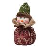 Christmas Drawstring Gift Bag 3D Plush Reindeer Santa Snowman Fruit Sacks Reusable Fabric Candies Goodie Storage Bag for Xmas Party Favors