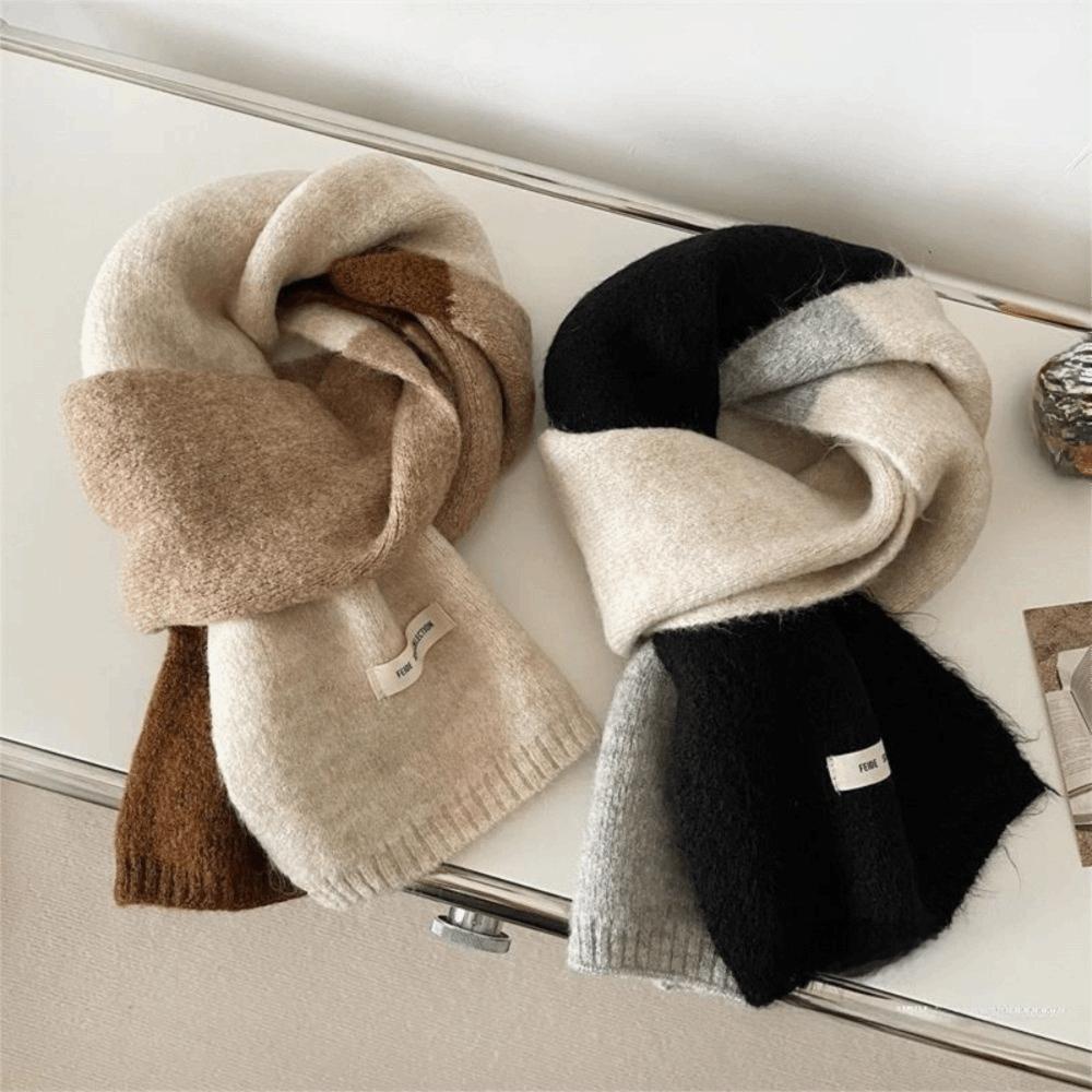 Neckwarmer Patchwork Color Scarf Wraps Winter Neck Scarf Soft Cashmere Shawl  Autumn/Winter