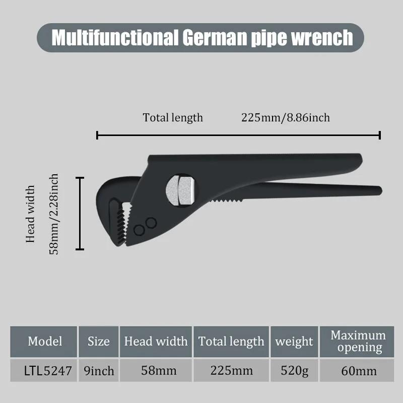 Versatile German Pipe Pliers Steel Multifunction Bathroom Sink Wrench Household Large Open End Spanner Bathroom Pipe Repair