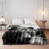 Black and White Art Animal Head Portraits of Lions Bears Blanket Suitable for All Seasons Adult Children for Sofa Home Travel