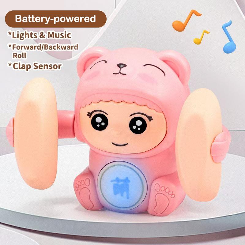360° Tumbling Monkey Toy Adorable Musical LED Light Interactive Toy for Kids Boys Girls Party Supplies