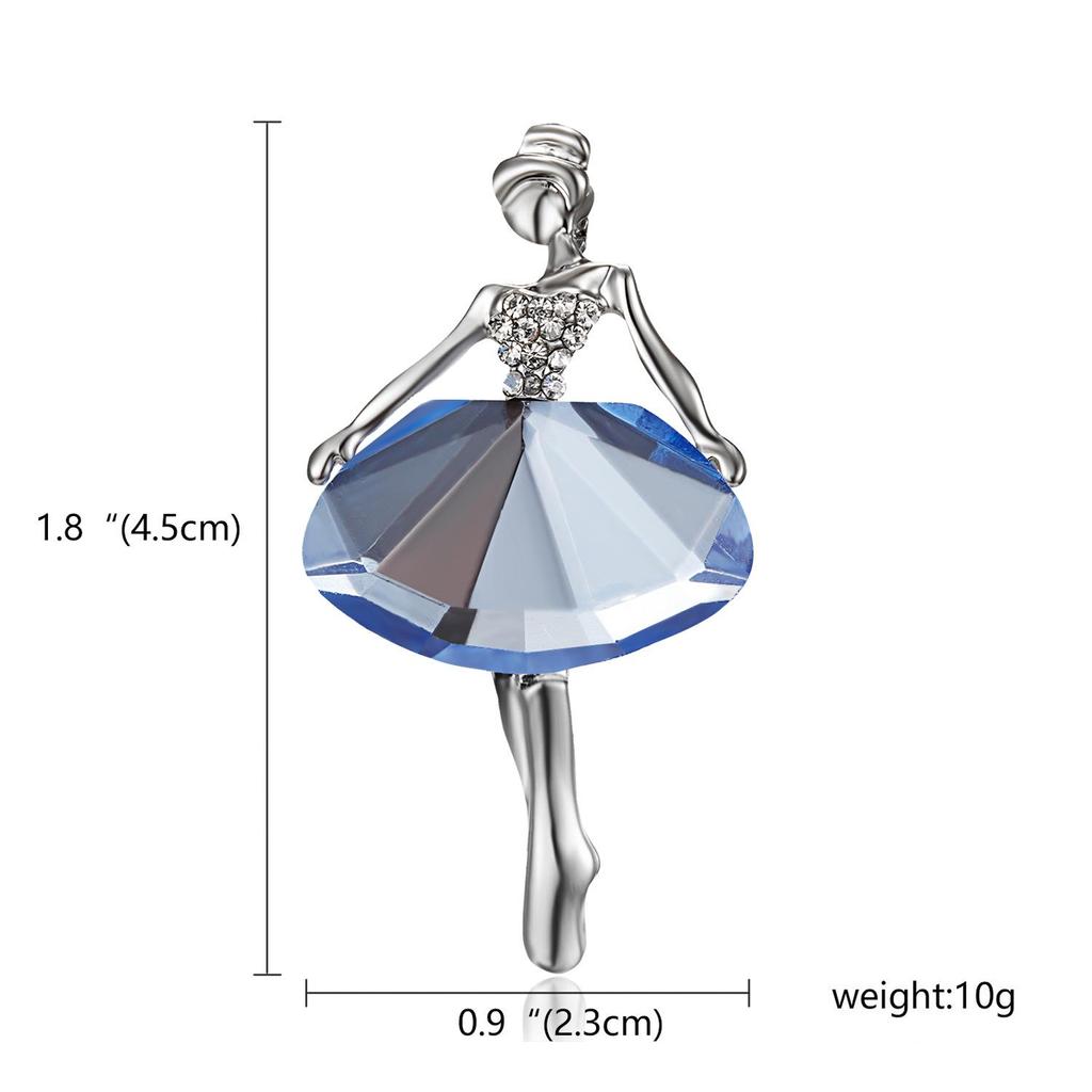 High-End Rhinestone Ballet Dancer Brooch for Women