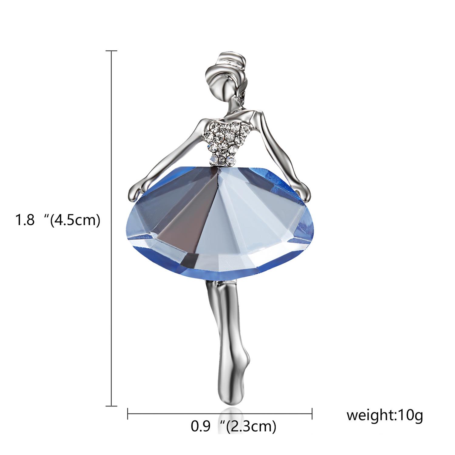 

Elegant Ballet Dancer Alloy Brooch with Rhinestones for Women