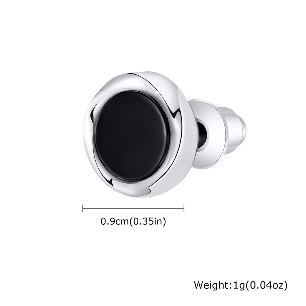 Small Huggies Earrings for Men Boys,Black Round Metal Stud Earrings,Hip Hop Jewerlry Gifts