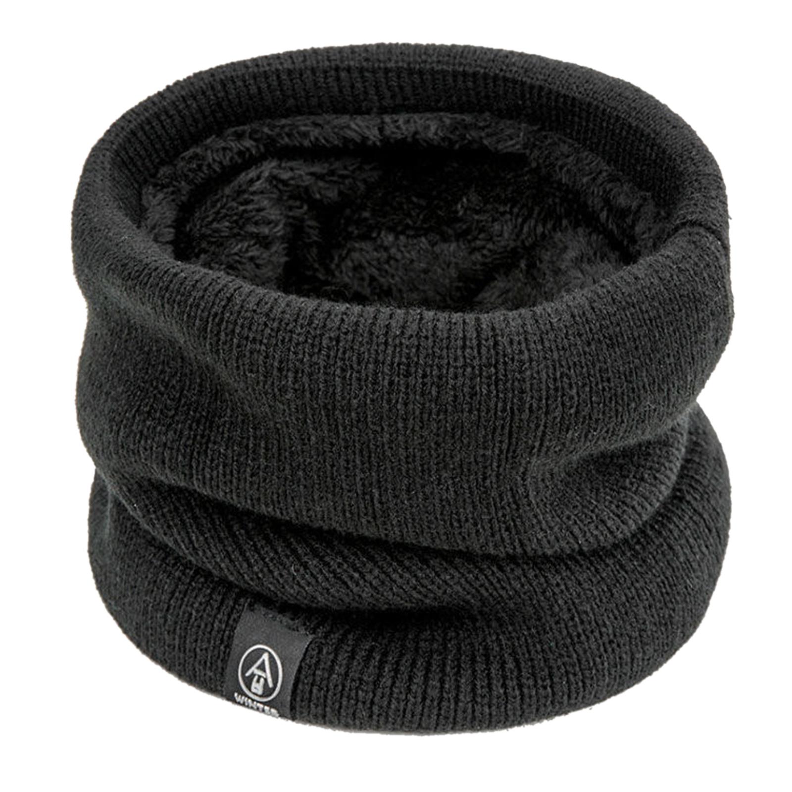 

Winter Fleece Neck Warmer Thick Knitted Thermals Neck Gaiter Windproof Ski Face Scarf Fashion Neck Scarf Face cover чорний