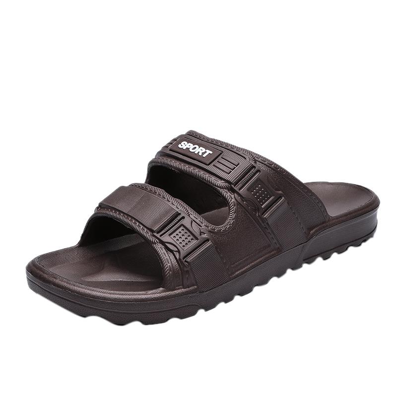 

2025 Новые мужские сандалии Летние корейские пляжные тапочки на подошве из ПВХ Мужская верхняя одежда Студенческая повседневная обувь zaptos 40 коричневый