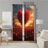Set Of 2 Versatile Polyester Transparent Curtains Home Decoration Heart Tree Rose Use Bedrooms Living Rooms Made Room Window Treatment