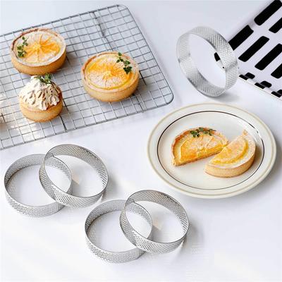 2 STÜCKE Rund Torte Ring Französisch Dessert Edelstahl Perforation Obstkuchen Quiche Tarte Kuchen Mousse Form Küche Backform