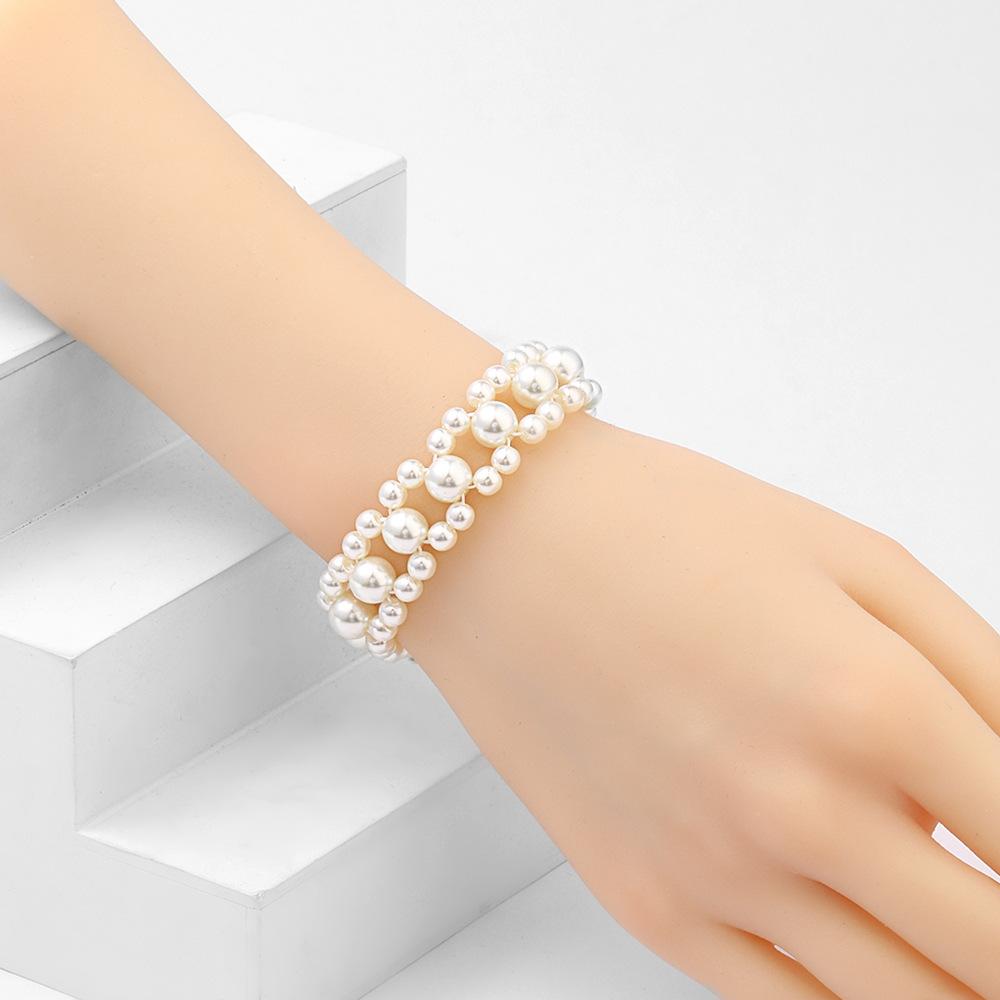 

Simple light luxury niche beaded handmade pearl bracelet stud earrings necklace accessories women s multi-layer stacked clothing accessories
