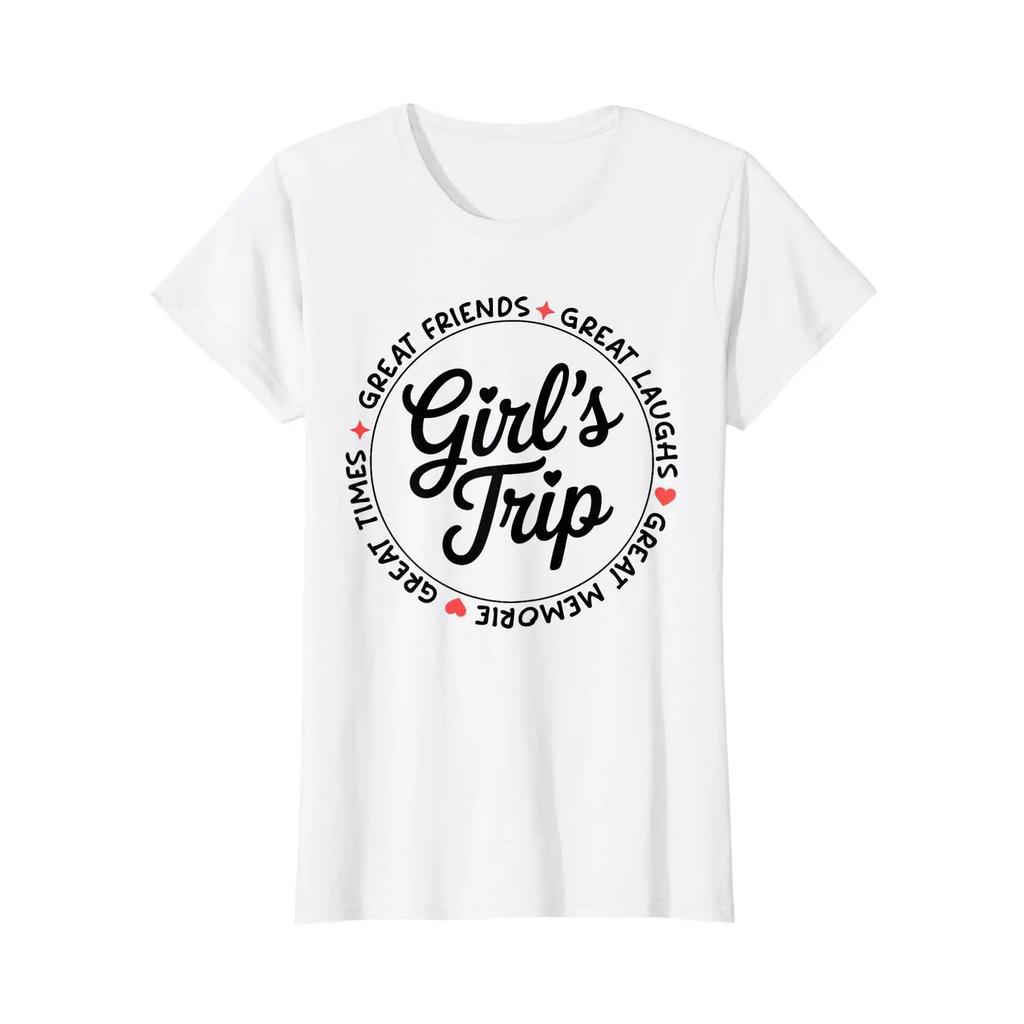 Girls Trip Unisexs Travel Holiday Party Girls T Shirt Vintage Comfortable Versatile Top For Everyday Wear Fashion