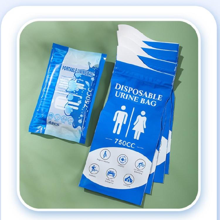 4Pcs 750ML Portable Car Toilet Urine Bag Disposable Urine Bag Outdoor Travel Camping Pee Bags for Men Women Easy To Use
