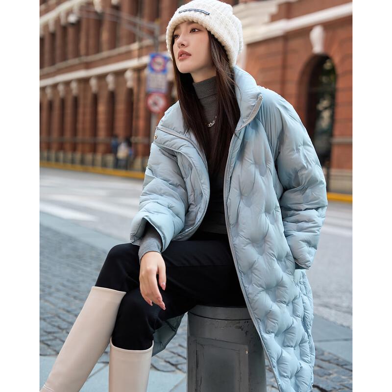 Iveni Classic Stand Collar Mid-Length Down Jacket WEOA313