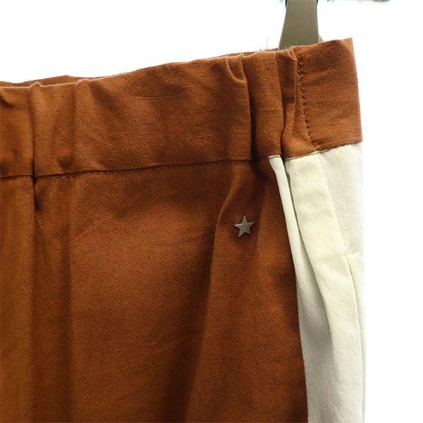 CONVERSE Linen Blend switching Wide pants Brown x white Women Used