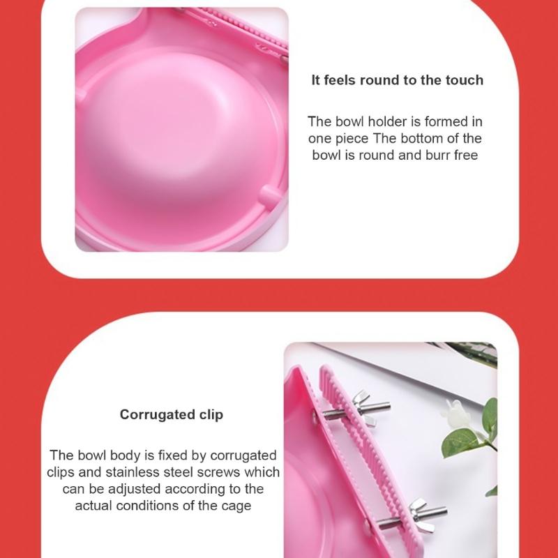 Removable Stainless Steel Pet Bowls for Cages Coops Cup Food & Water Feeder for Small Animals Watering Feeding 2Packs
