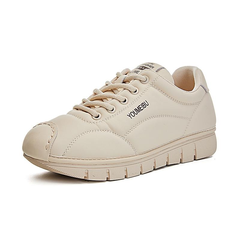 Leather Bread Shoes 2025 Autumn New Women's Casual Forrest Gump Shoes Flat Sports Little White Shoes Versatile Shoes Children