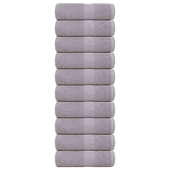 VidaXL Serviettes de toilette 10 pièces FROGN Gris 30 x 30 cm 100 % coton 136826