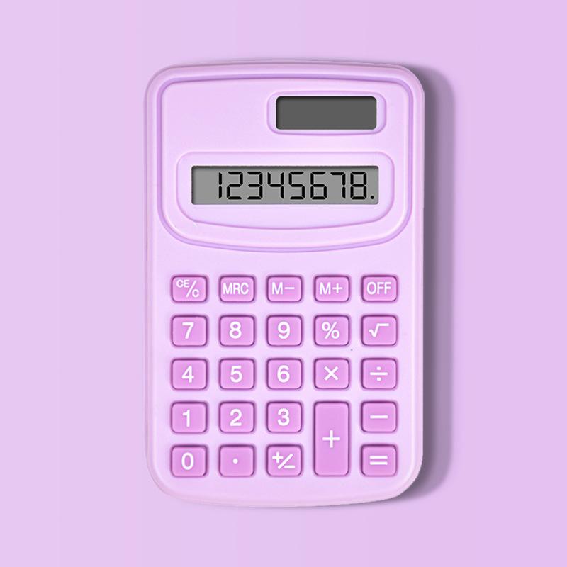 Teaching Tool Mini Solid Color Calculator Portable Calculation Teaching Simple Office Financial Equipment Office Electronics