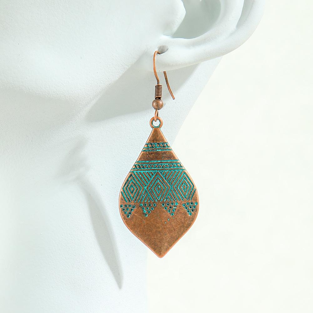 Cercei turcoaz Cercei boemi cu ciucuri, aliaj geometric, stil retro, accesorii urechi lăudăroși