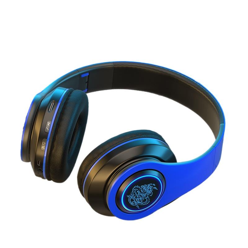 

Светящиеся Bluetooth-наушники, мобильный телефон B39, беспроводная киберспортивная гарнитура, игровая гарнитура, складной держатель для карт 17*12*8cm синий/чёрный