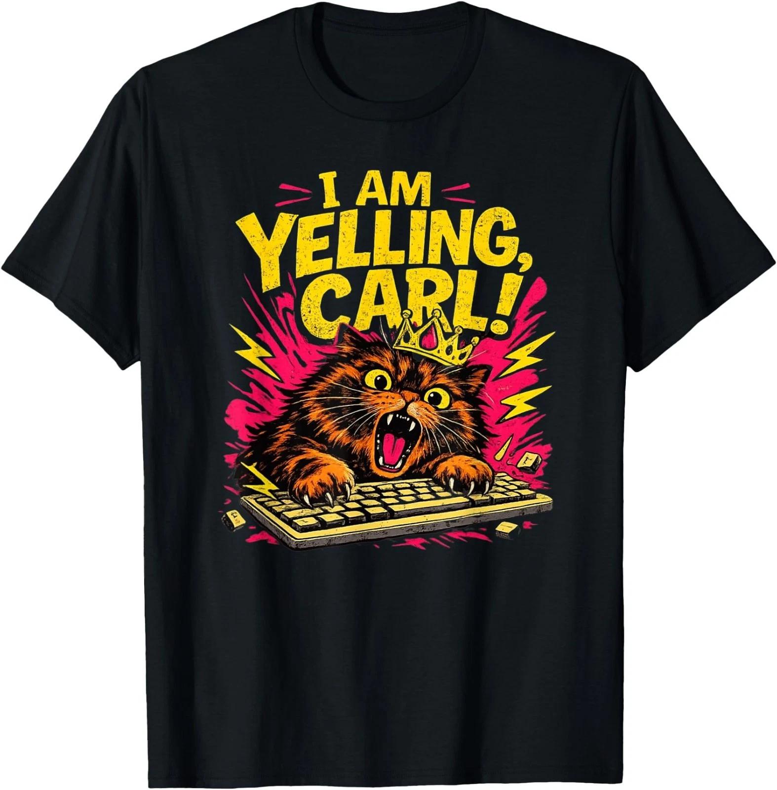 Funny I Am Yelling Carl Donut Cat Meme Graphic T-Shirt 3XL