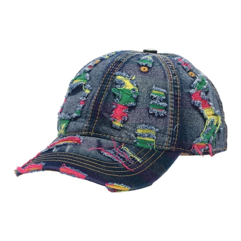 

Sunscreen Unisex Retro Peaked Hat Sunshade Distressed Colorful Casquette Couple