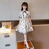 Girls Dress Summer Vintage Qipao Dress Ink Painted Children's Princess Dress Summer Flower Girl Dresses