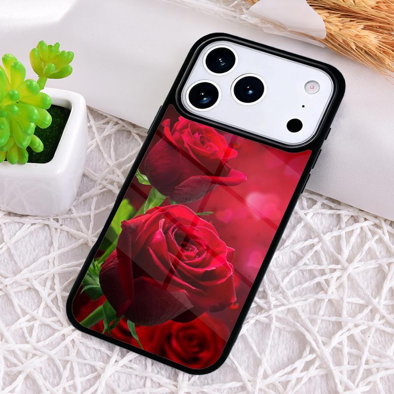 Red Rose Shockproof Phone Case for iPhone 17 Air 16e 15 11 12 14 13 Pro Max Cover Coque