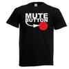 Unisex Black Mute Button Text /w Button Icon Xmas Funny Joke T-Shirt