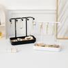 White Multifunctional Jewelry Organizer: Necklace Stand, Ring Box, Earring Holder for Dressing Table