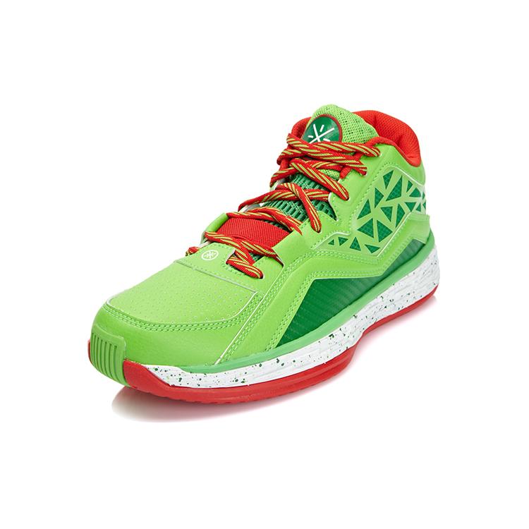 Li Ning Wade Fission 2.5 Mid top Basketball Shoes Unisex Green Red ABFK031-4