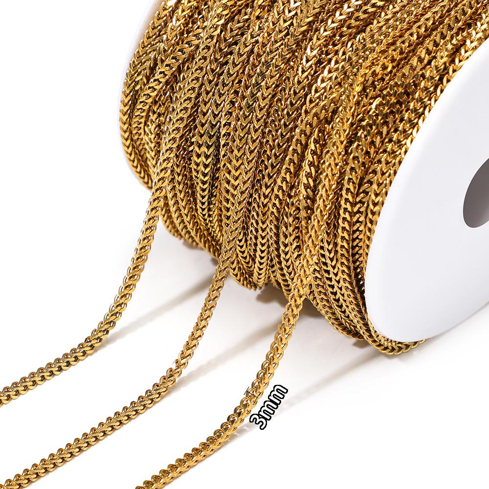 1 Meter Edelstahl Flach Quadrat Kubanische Ketten für Halskette Anhänger Verschlüsse Armbänder Zubehör DIY Schmuckherstellung Zubehör