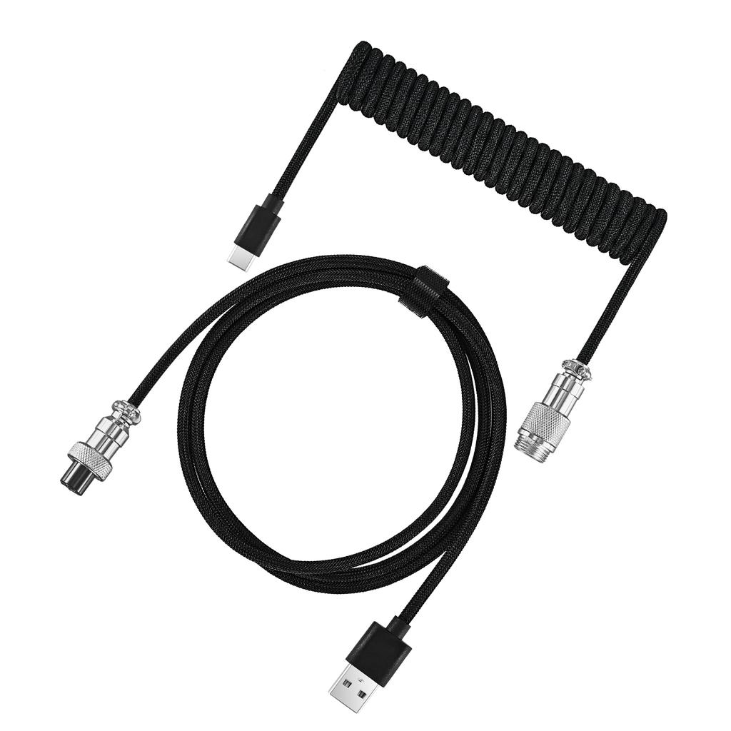 1PC Type C Mechanical Keyboard Cable USB Spring Wire Mechanical Keyboard Aviator Desktop Computer Aviation Connector
