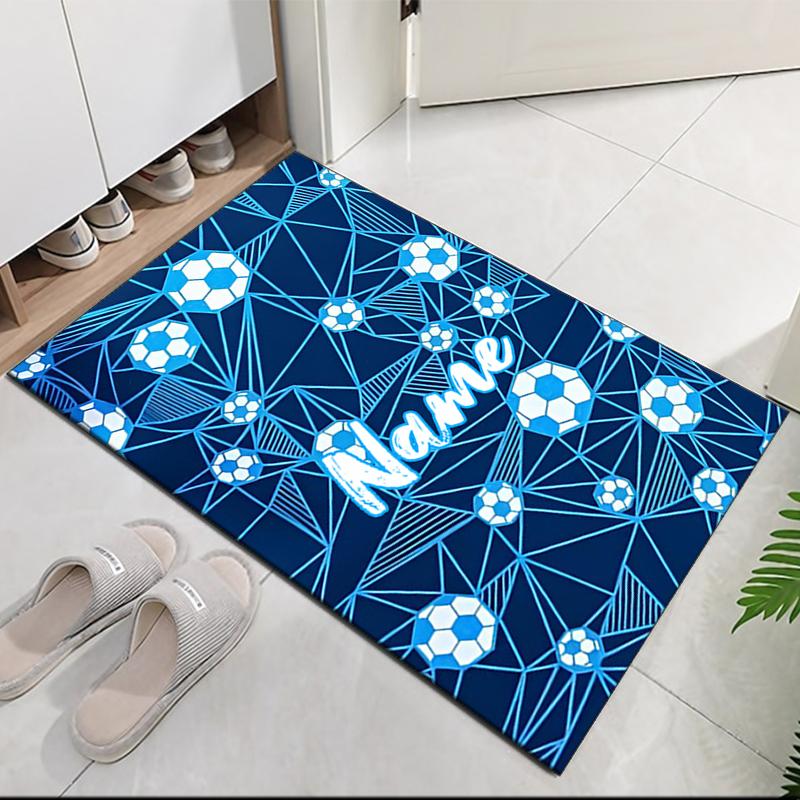 Custom Name Soccer Printed Carpet, for Office Chair Living Room Bedroom Kitchen Room Decor Gifts.