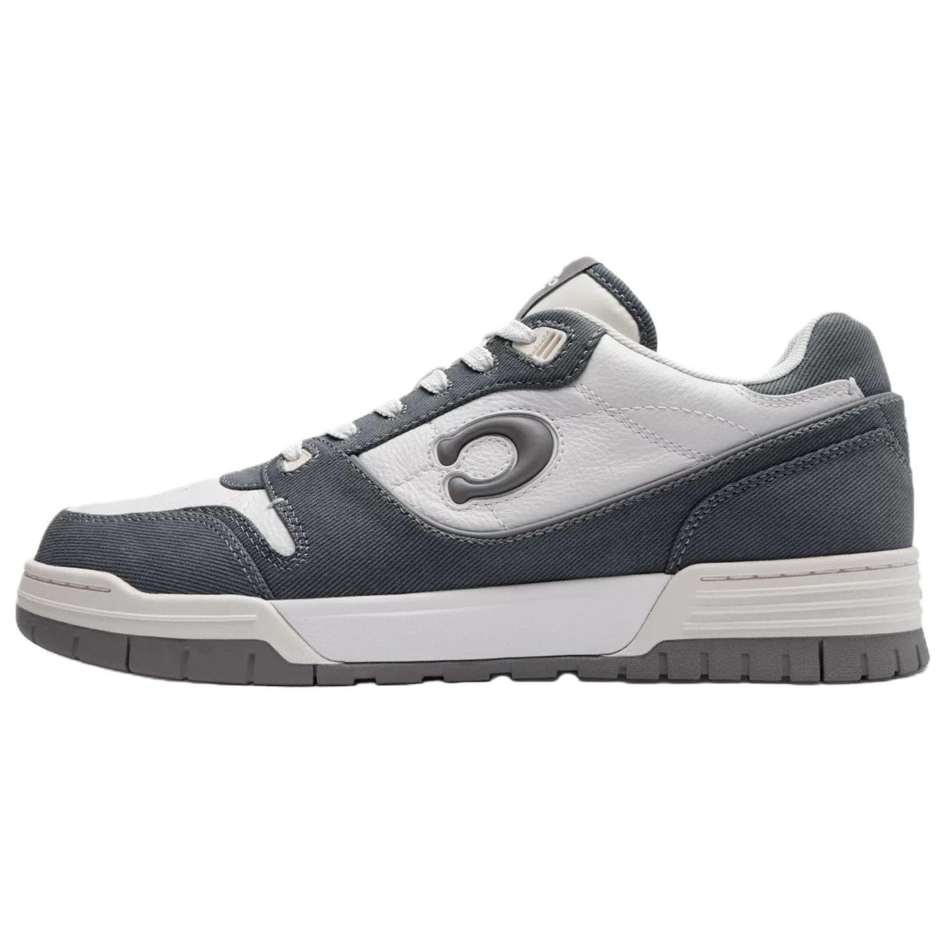 

Coach Soho Leather Round Toe Lace-Up Low-Top Sneakers Men sneakers Charcoal-Gray CBN96-CHR 43