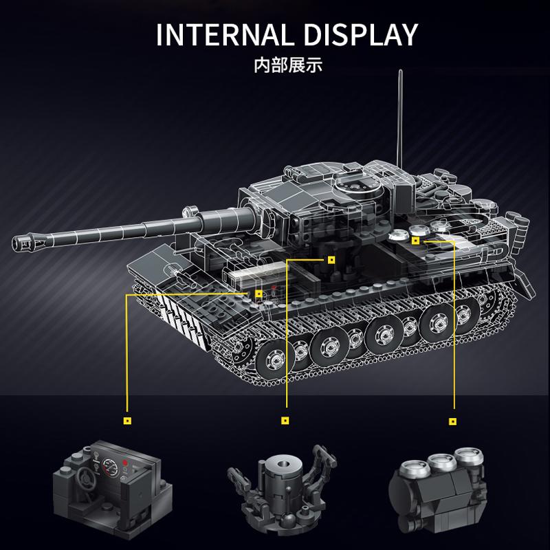 Tiger Tank Initial Model Educational Assembly Building Block Desktop Decoration Toy Gift