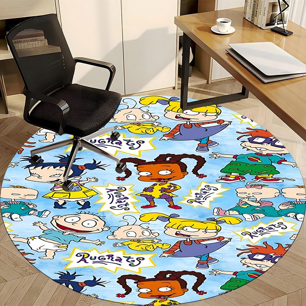 1PC Rugrats Babies Office Round Area Rug, Indoor Mat Suitable For Office, Under Office Chairs Bedroom Living Room Home Decor DT1212032