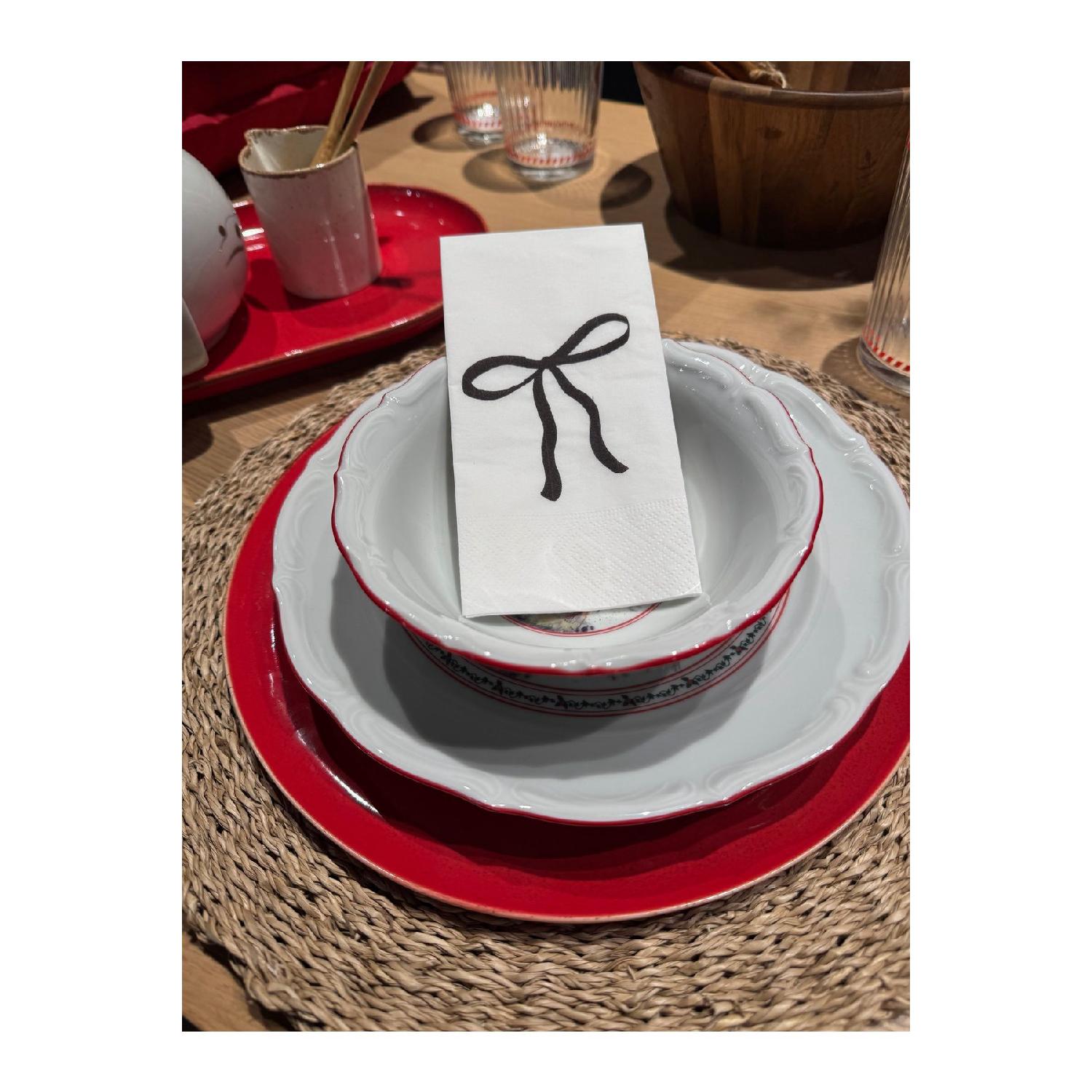 

Black Bow Printed Presentation Napkin 16pcs