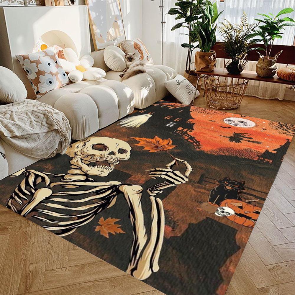 1 vnt. Retro Helovino moliūgo ir vaiduoklio kilimas Neslystantis minkštas namų dekoras svetainei, miegamajam, patalpoms