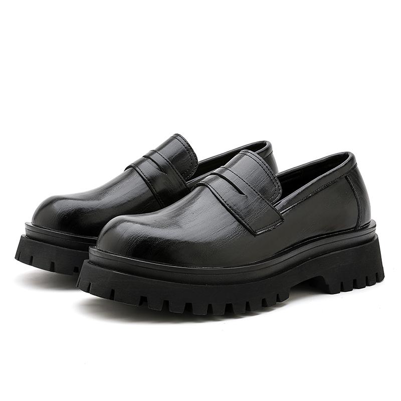 Men's Thick Soled Loafers Retro Designer Casual Style Office or Busines 38-46 Outdoor Autumn and Winter Leather Shoes Young