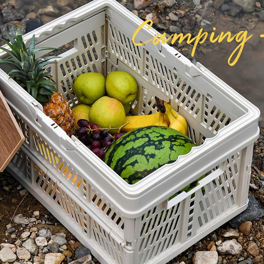 Large Capacity Camping Storage Basket Foldable Foldable Camping Basket Camping Storage Box Picnics белый