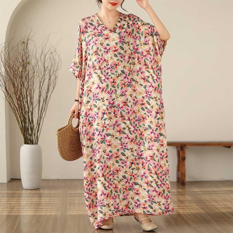 

Винтажный отпускной стиль, увеличенные платья с длинным рукавом и тонким V-образным вырезом, закрывающие тело One Size