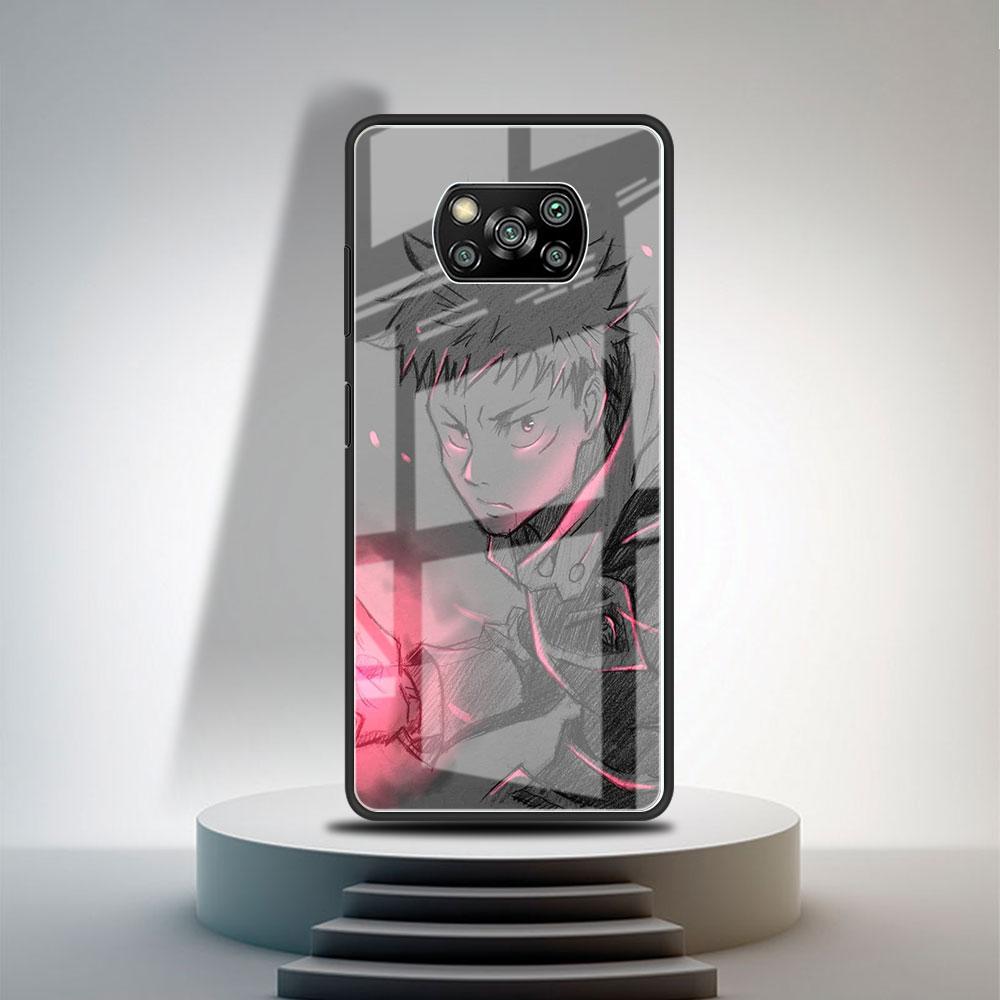 

Стеклянный чехол для Xiaomi Poco X3 NFC 11 Lite 11T F3 M3 для Redmi Note 11 10 9 8 Pro 10S 9S 9A 9C Чехол для телефона Jujutsu Kaisen Xiaomi Poco M3