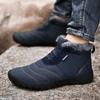 Winter Cotton Boots, Warm and Thick, Plus Size Cotton Shoes with Soft Soles, Men's Mid Top Snow Boots
