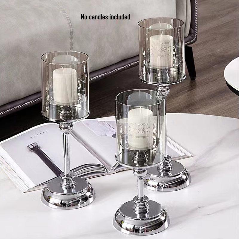 Nordic Luxury Glass Candle Holder: Romantic Retro Table Decoration for Candlelight Dinners